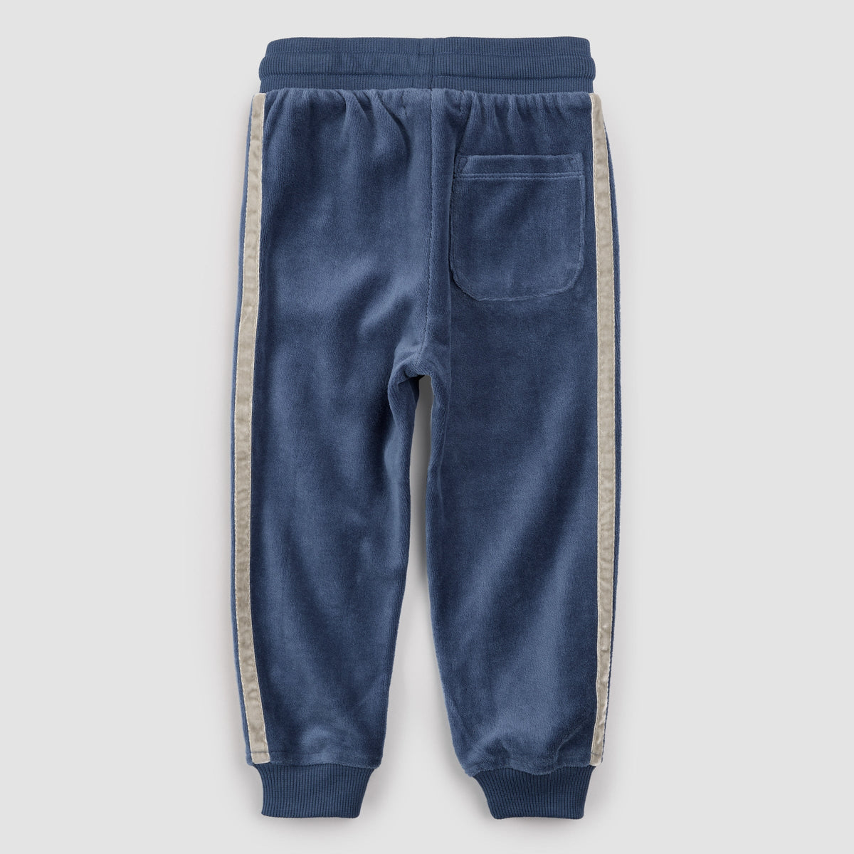 Retro Stripe on Miles Blue Velour Joggers