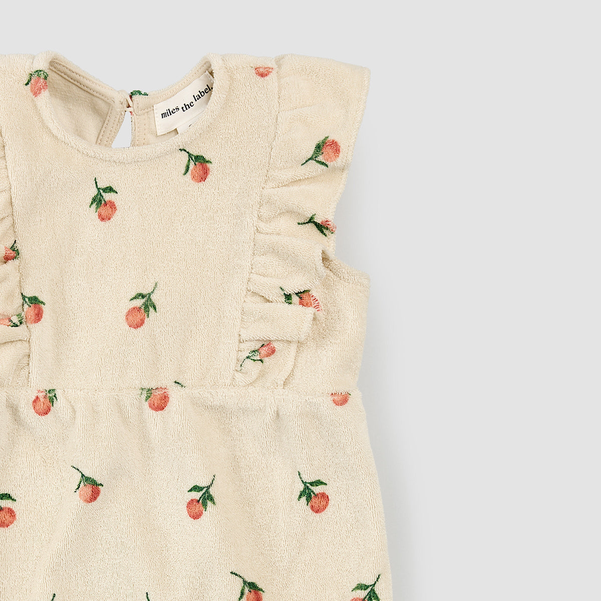 Orange Print on Birch Terry Cloth Romper
