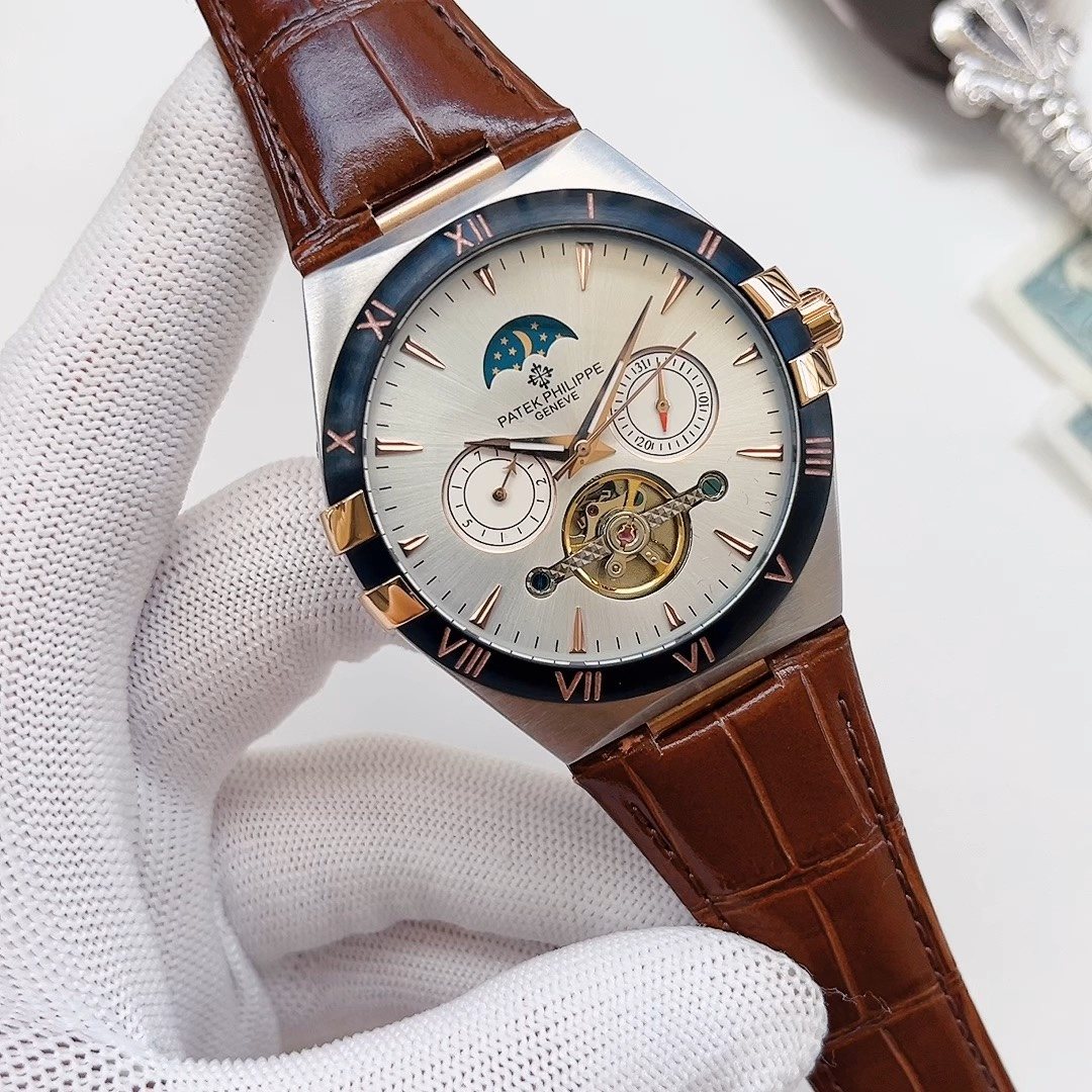 Patek Philippe Open-Heart Brown Leather Watch — hero