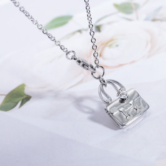 Hermes Amulette Constance Pendant Silver Necklace