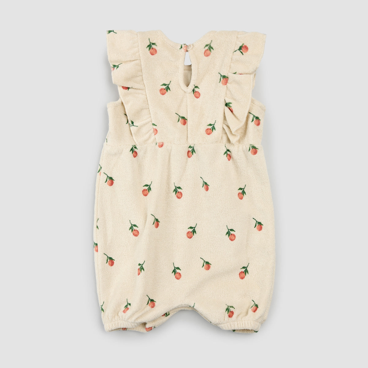Orange Print on Birch Terry Cloth Romper