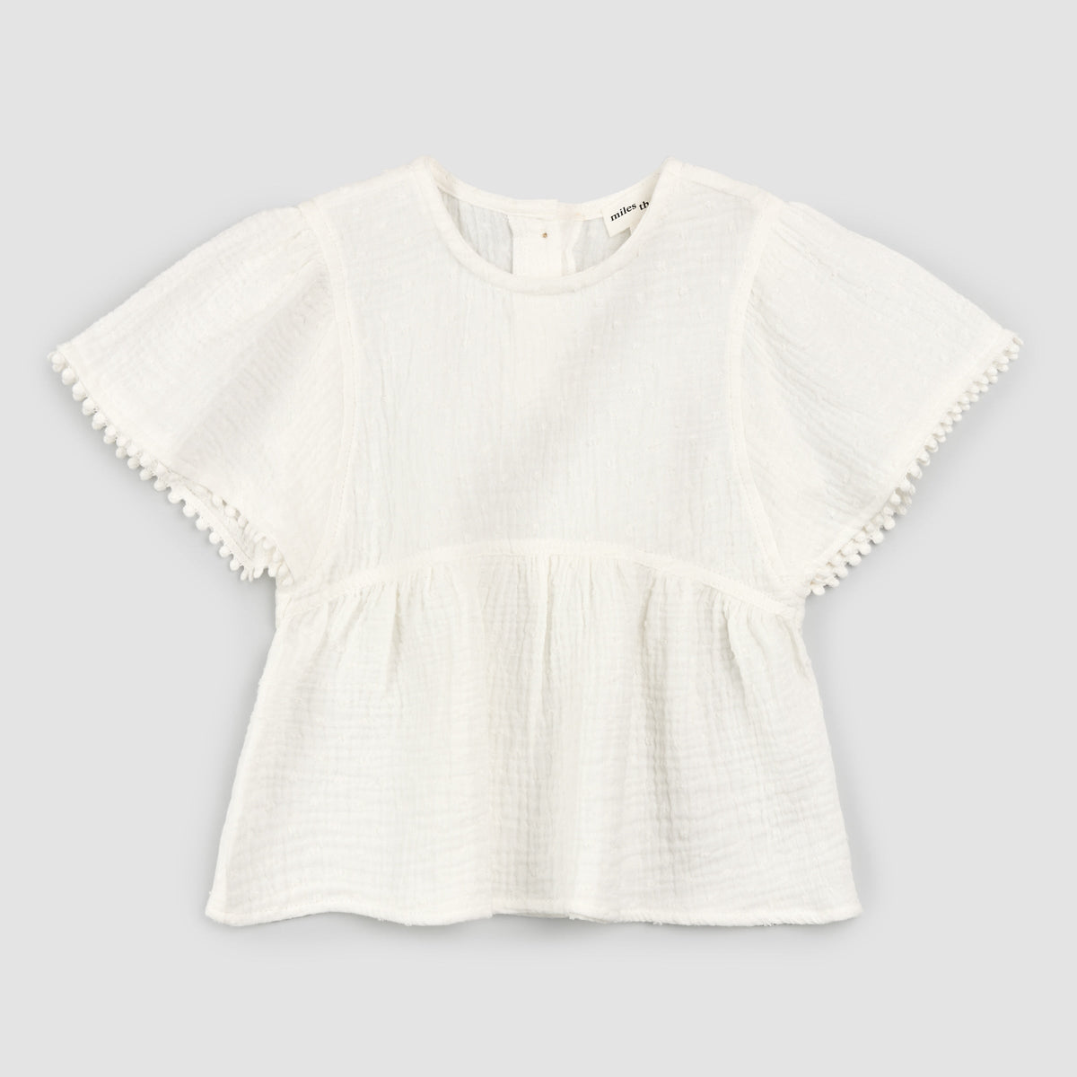 Off-White Embroidered Gauze Top