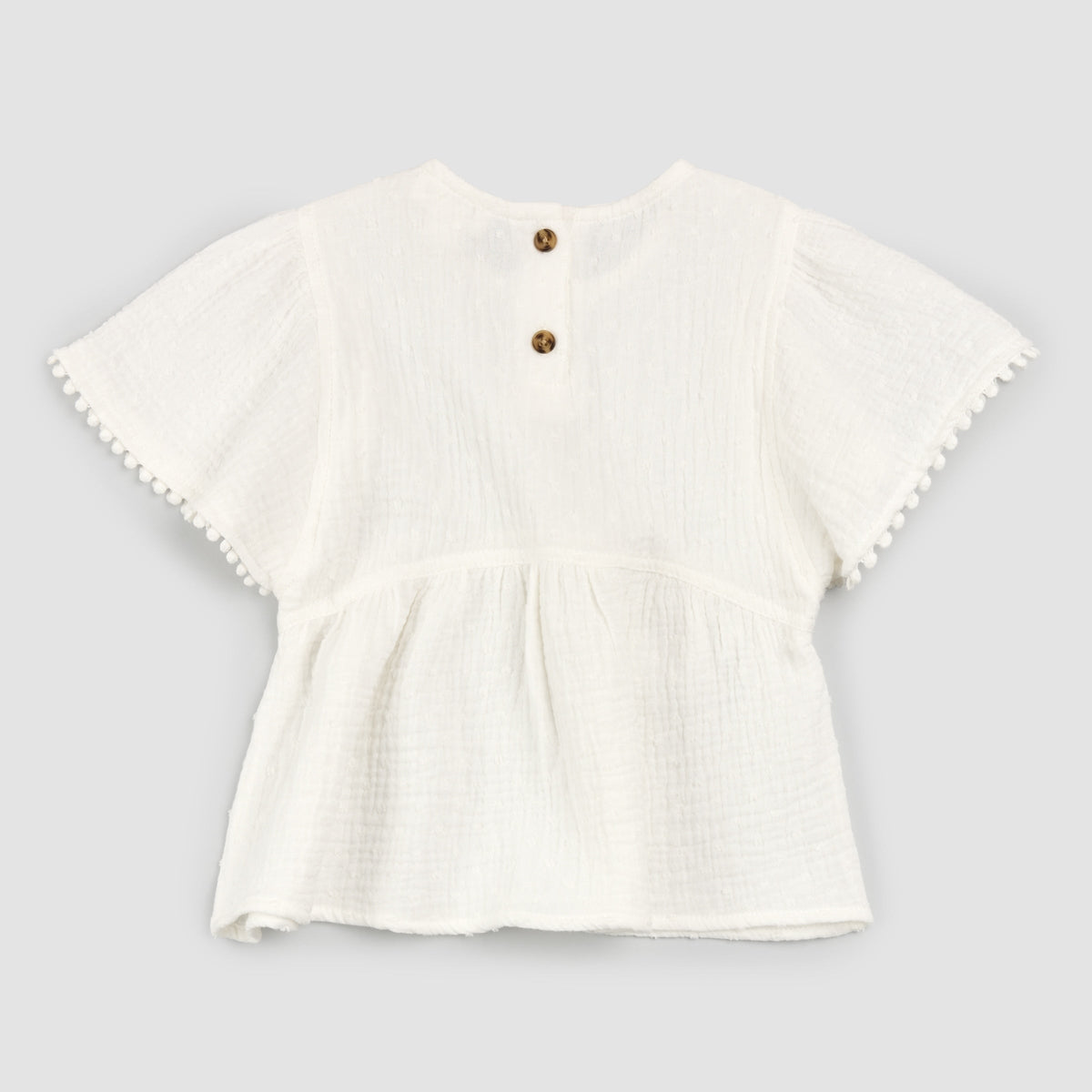 Off-White Embroidered Gauze Top