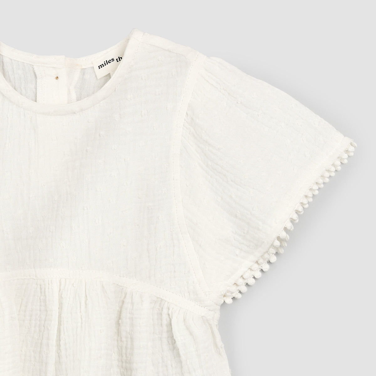 Off-White Embroidered Gauze Top