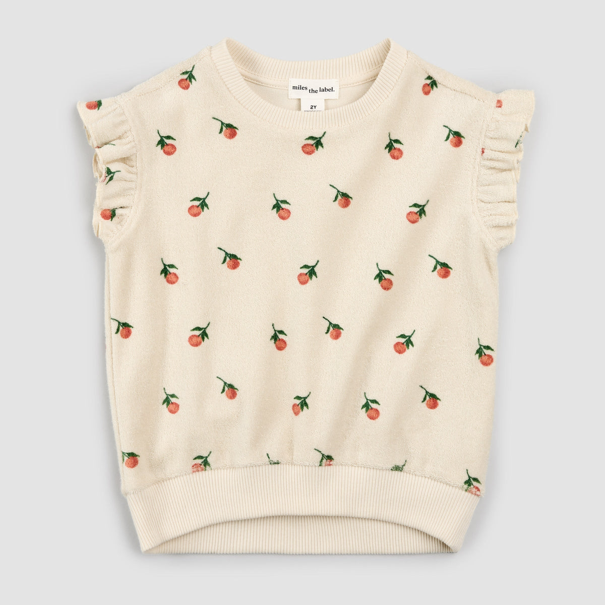 Orange Print on Birch Terry Cloth Top