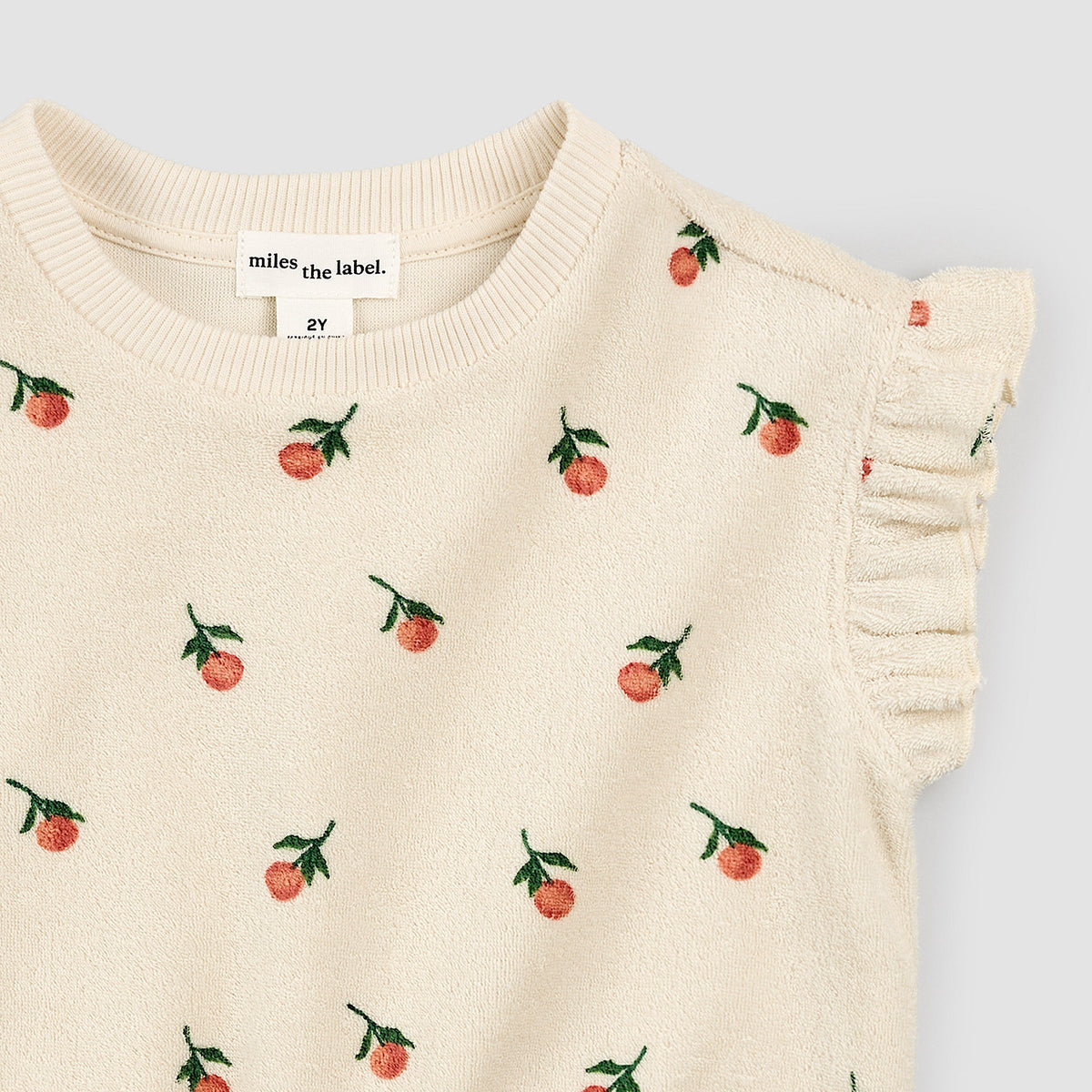 Orange Print on Birch Terry Cloth Top