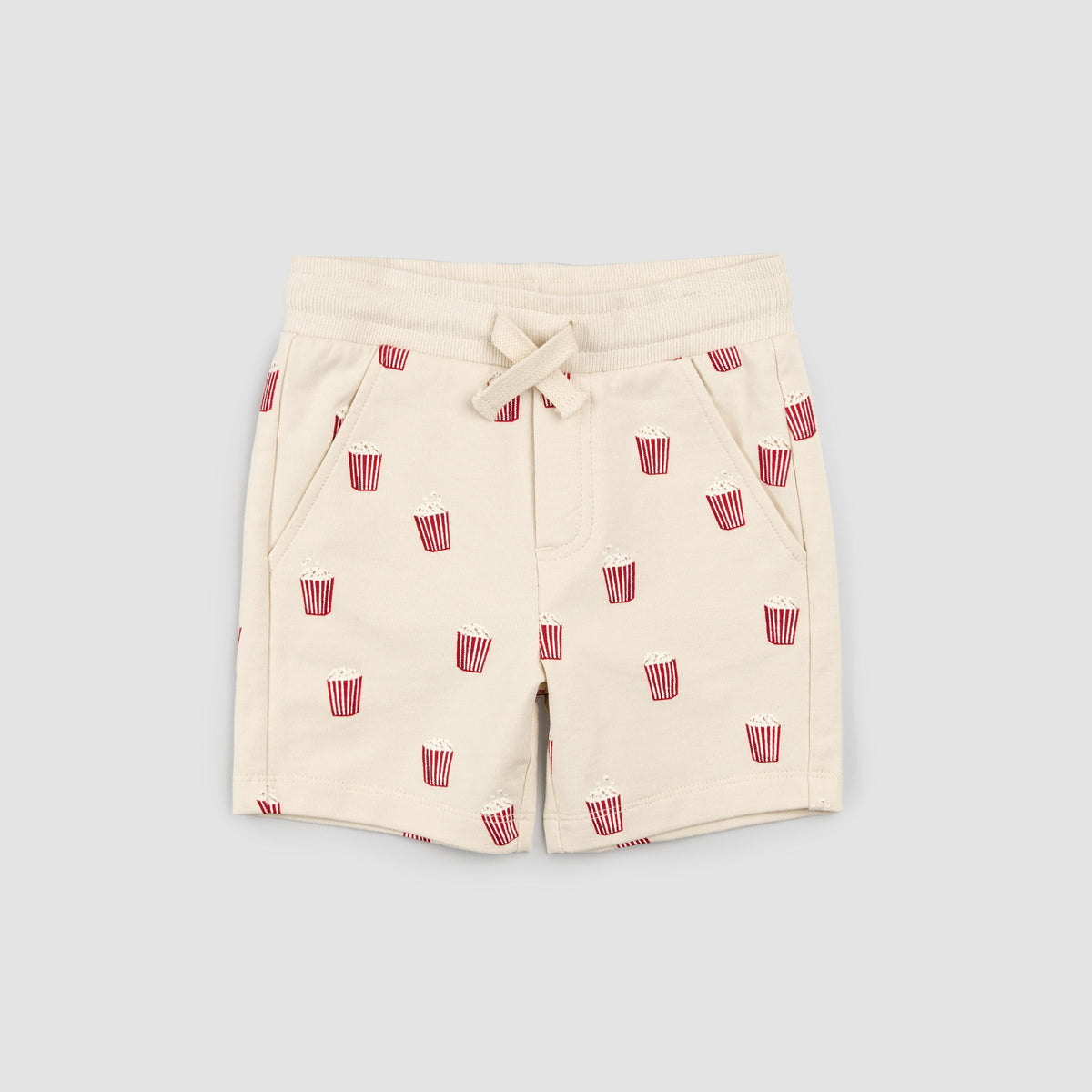 Popcorn Print on Beige Shorts