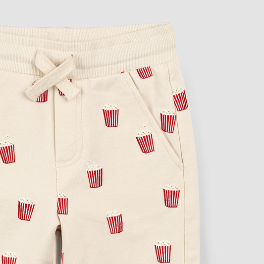 Popcorn Print on Beige Shorts