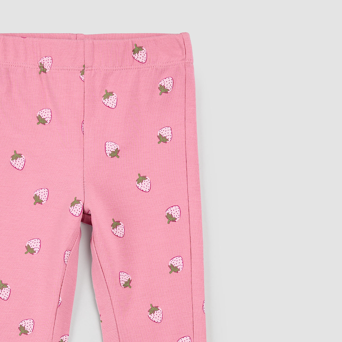 Strawberry Print on Rose Flare Leggings