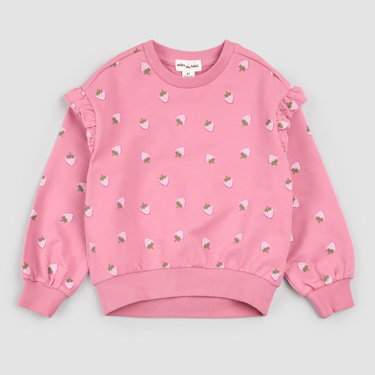 Strawberry Print on Rose Sweatshirt