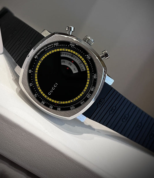 Gucci Yellow-Accent Dial Watch — hero