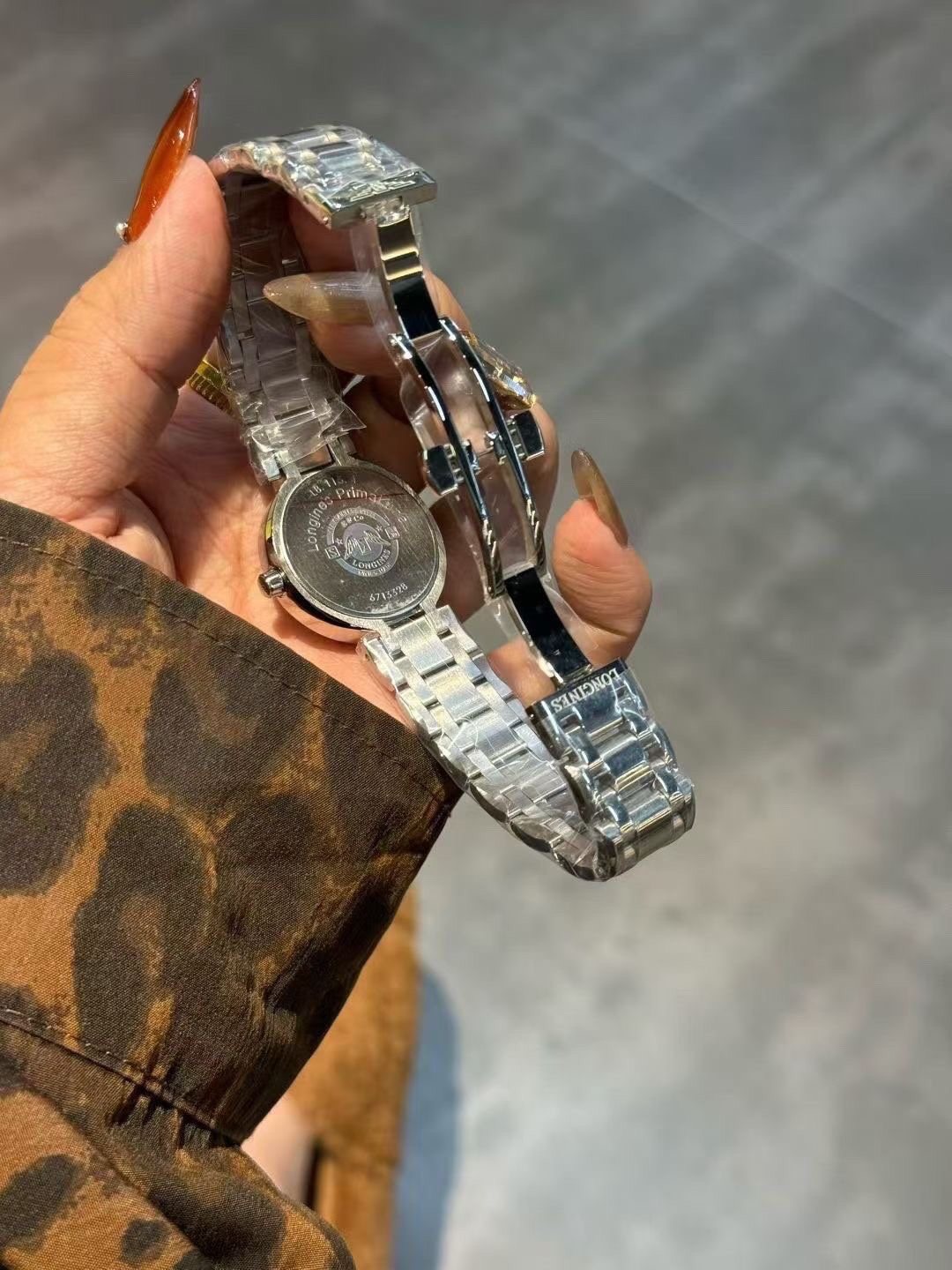 Longines White Dial Moonphase Watch — back